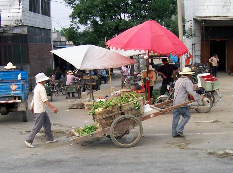 33 滕州市界河镇南界河市场 行色匆匆的卖菜夫妻.jpg